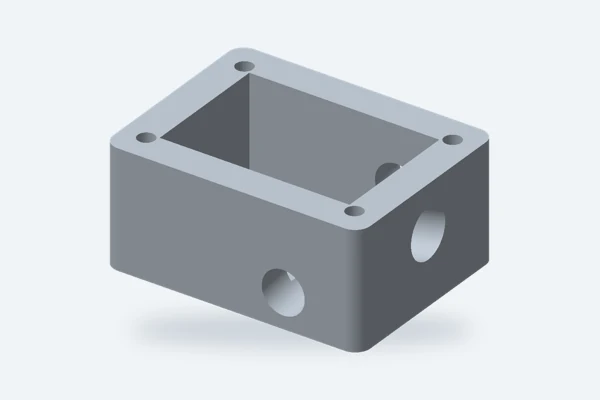 Illustrative machined metal housing