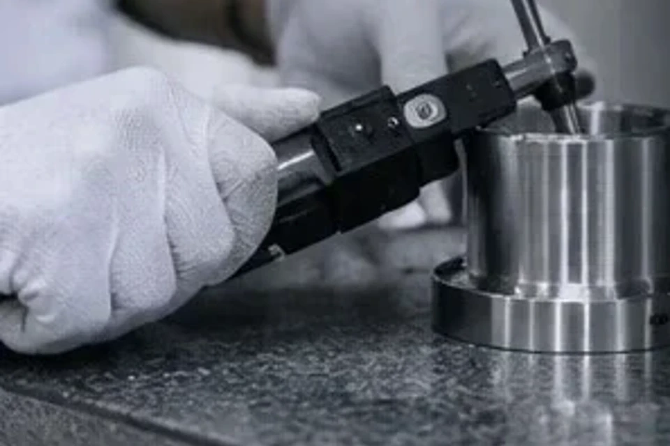 Illustrative dimensional inspection scene — not evidence of certified inspection or a vetcnc facility