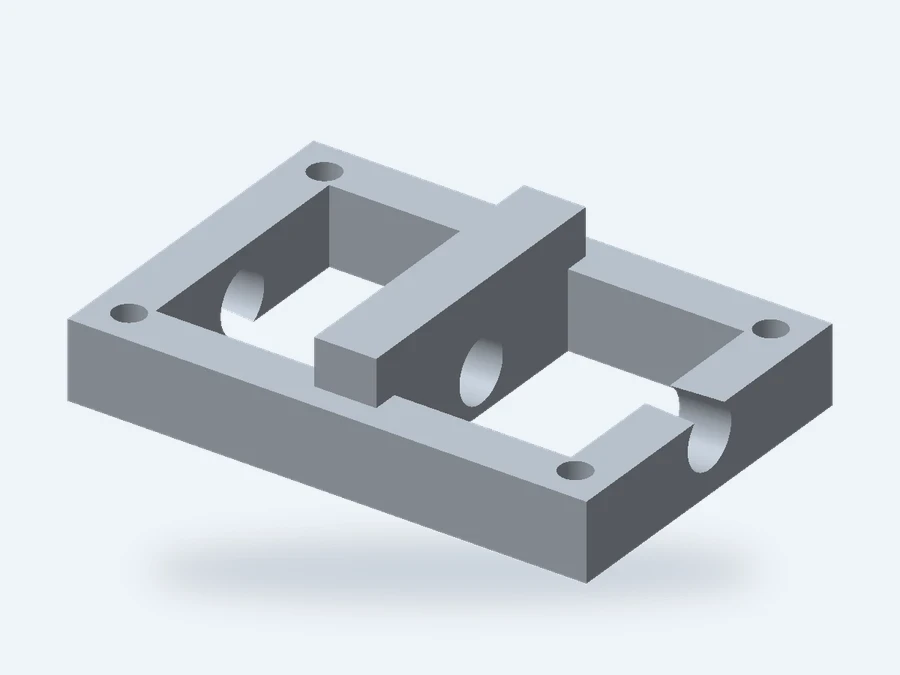 Illustrative ribbed mounting frame, not an approved aerospace component or customer project
