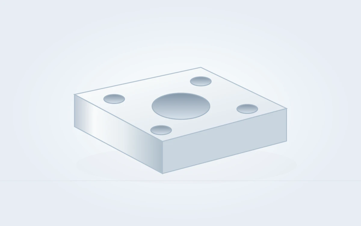 Insulator and mounting blocks geometry; material identity and dimensions are not represented