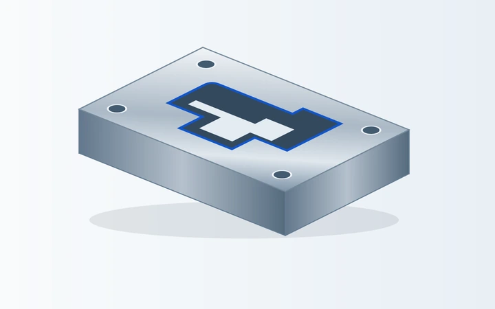 Die plate with an internal through-profile and locating holes