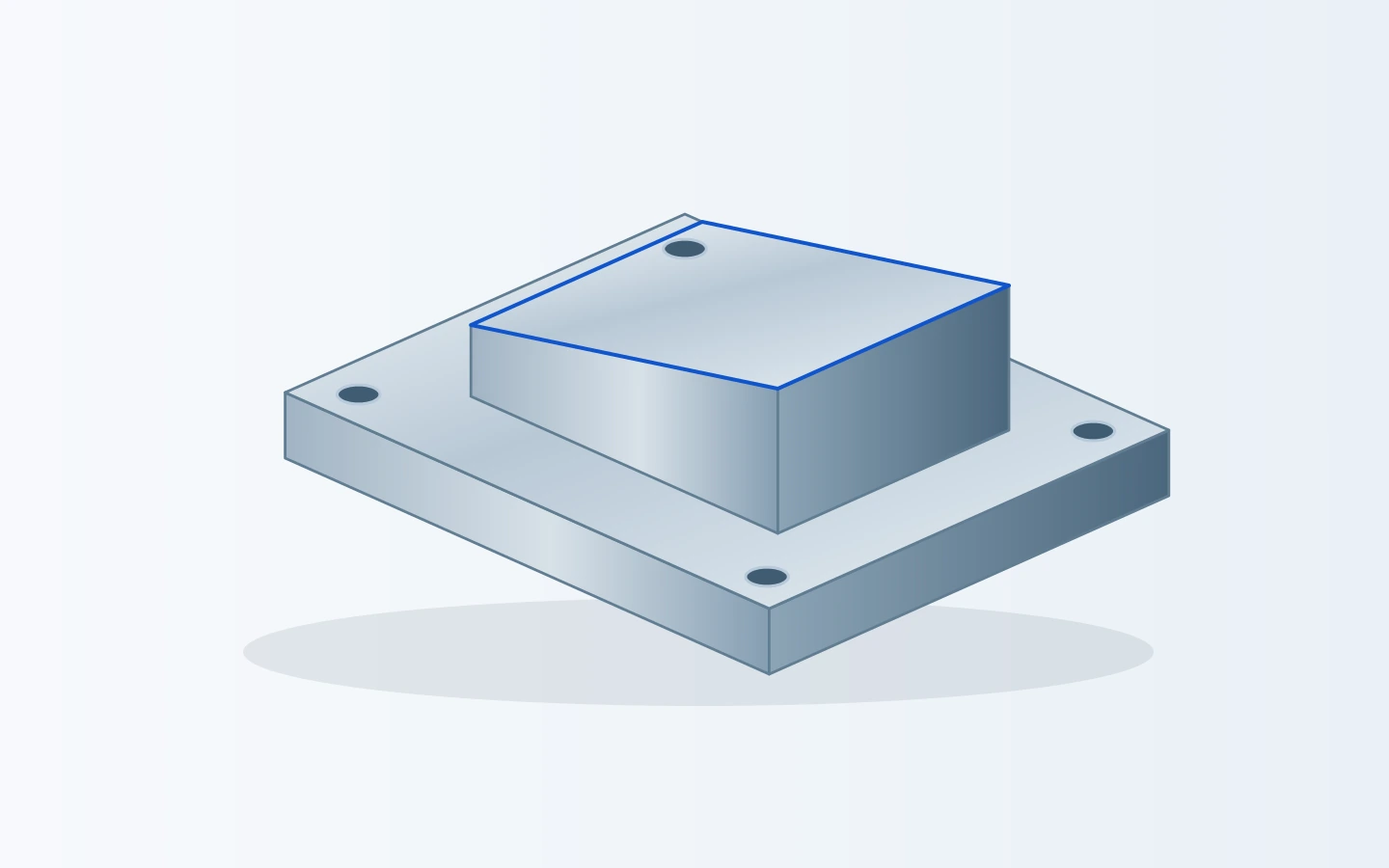 An angled slide-insert on a mounting base