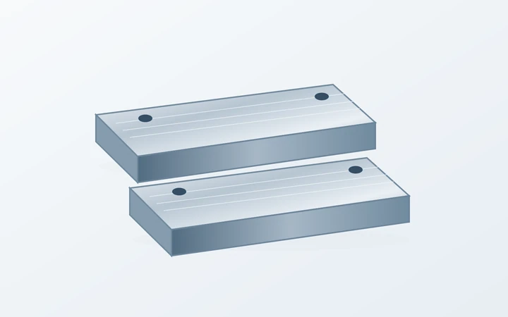Guide blocks with parallel contact faces