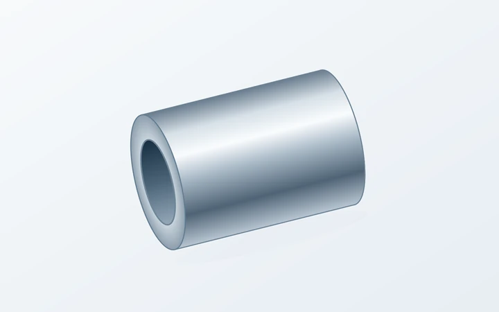 Metal sleeve with an internal bore and accessible end face
