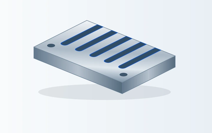 Slotted metal plate with narrow open-ended slots and remaining webs