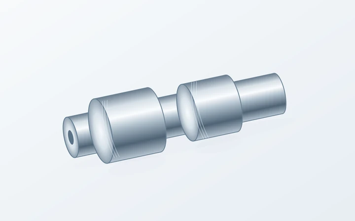 Stepped shaft with two highlighted bearing-seat surfaces