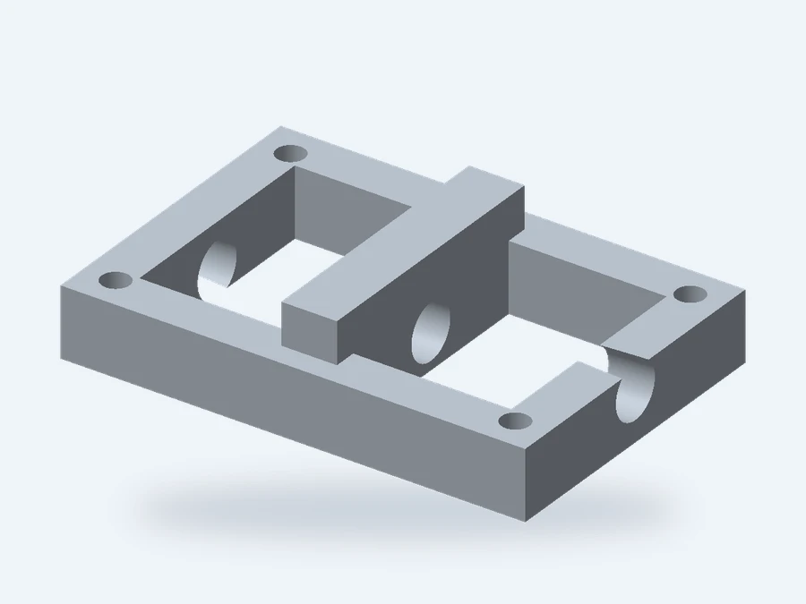Ribbed frames and multi-face parts — illustrative geometry, not an approved aircraft component