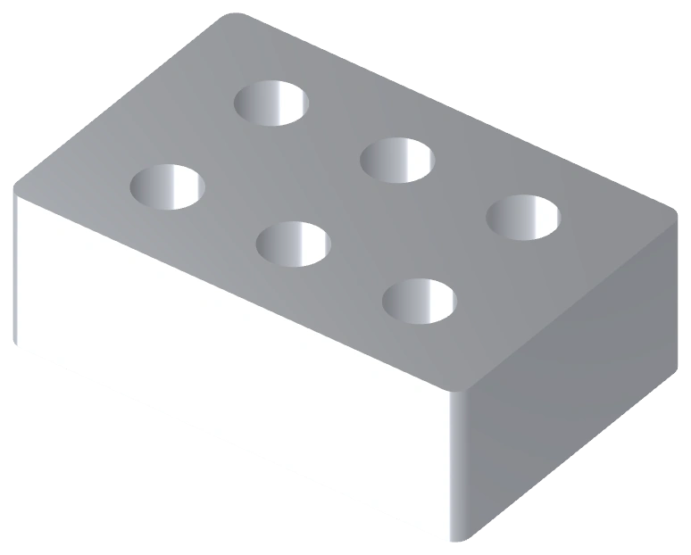 Illustrative CAD model of manifold blocks