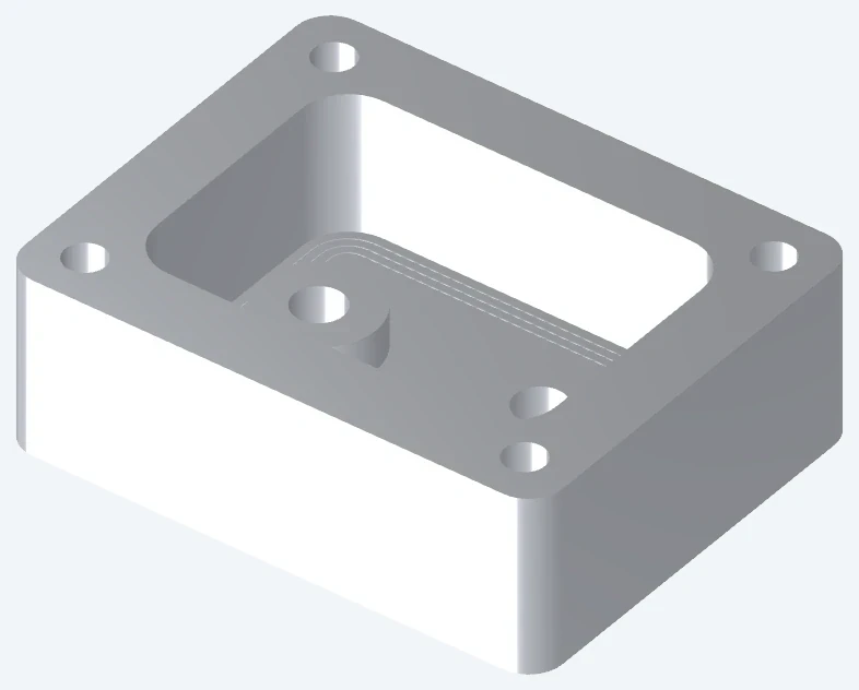 Housing geometry with mounting and cover interfaces — illustrative geometry, not an approved aircraft component