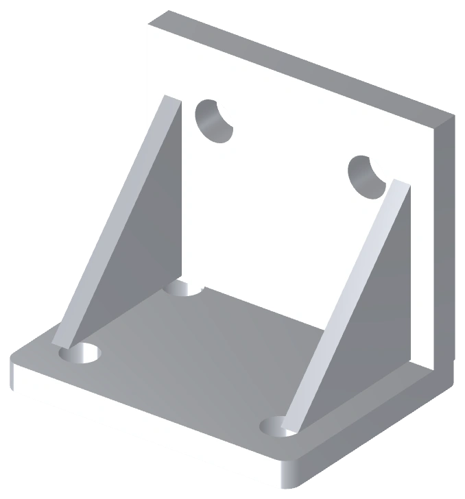 Illustrative CAD model of mounting brackets