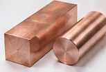 Illustrative copper rod and rectangular stock — AI-generated illustration, not a vetcnc photograph