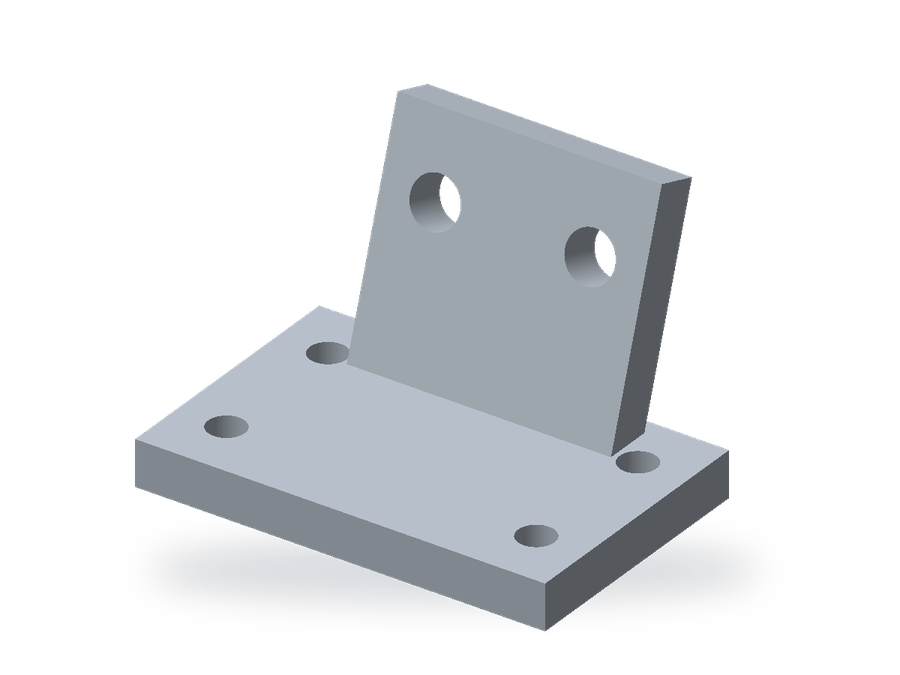 Illustrative geometry of mounting brackets; not an actual titanium part or customer case study