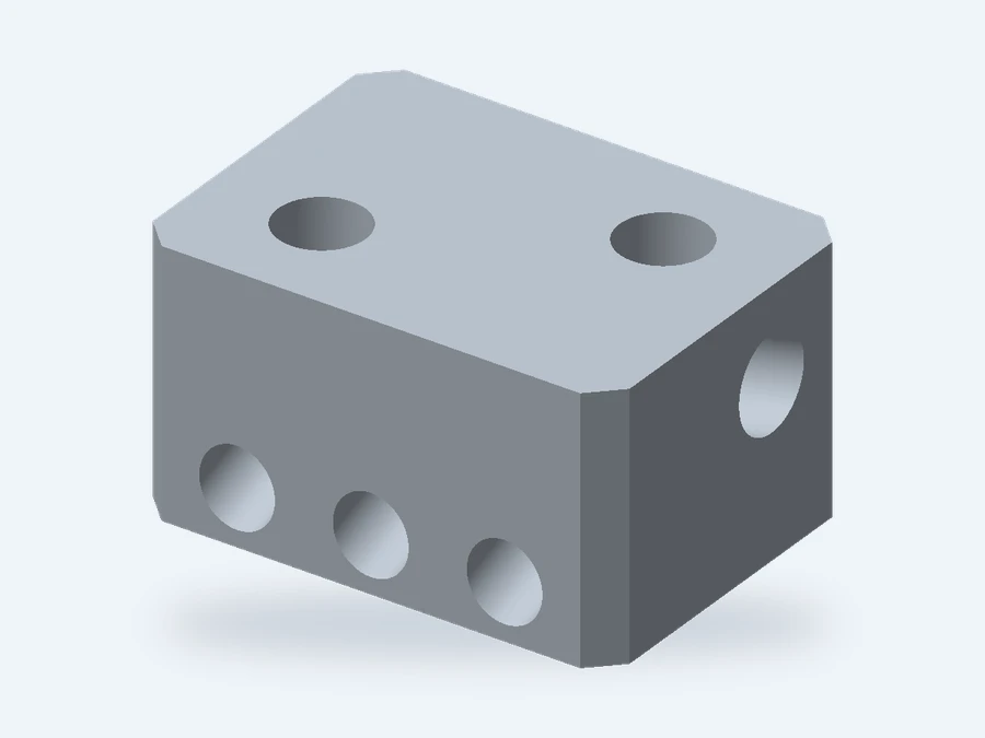 Ported blocks and test-rig components — illustrative geometry, not an approved aircraft component