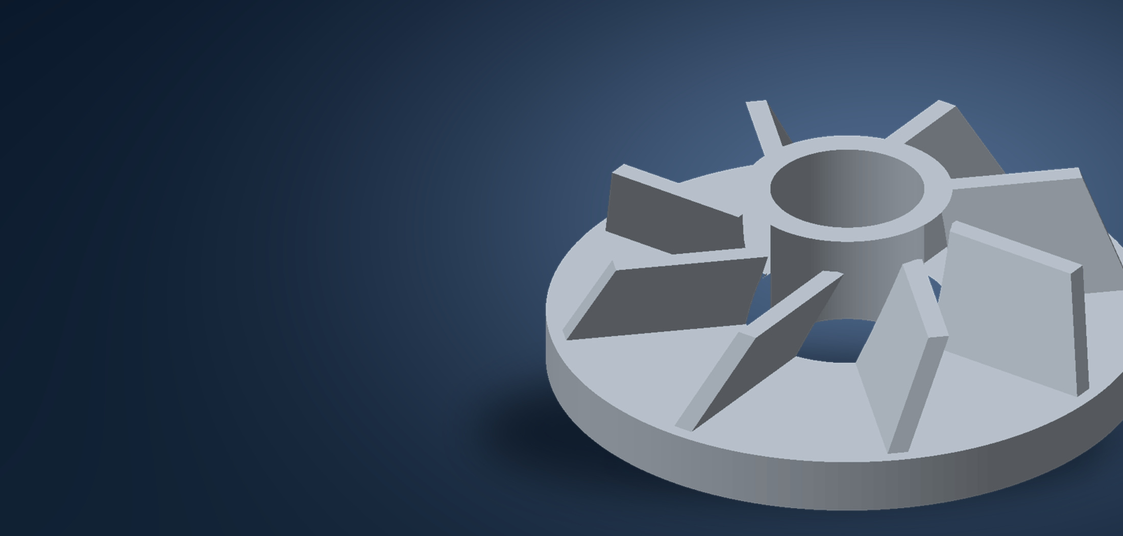 Illustrative metal component with machined faces and contours, not a vetcnc customer part