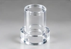 Turned acrylic sleeve — AI illustration, not a vetcnc photograph or a verified PMMA sample
