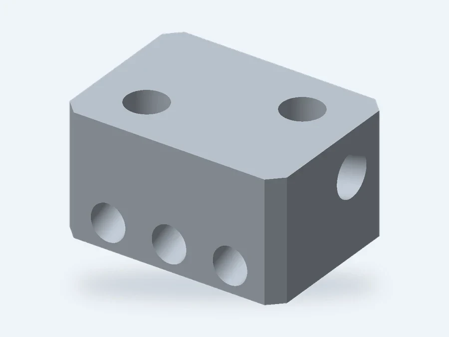 Illustrative component geometry for multi-axis machining reaches more faces