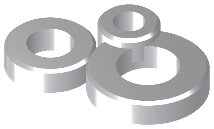 Illustrative CAD model of custom spacers
