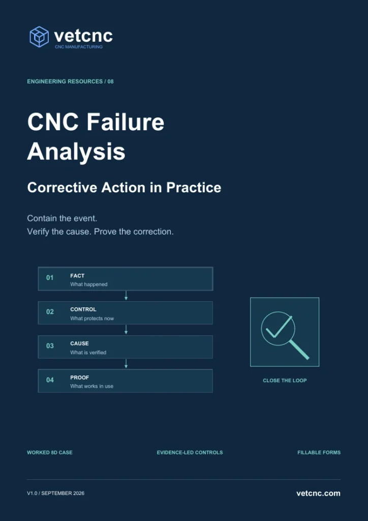 Cover of CNC Failure Analysis & Corrective Action: A Practical Guide by VETCNC