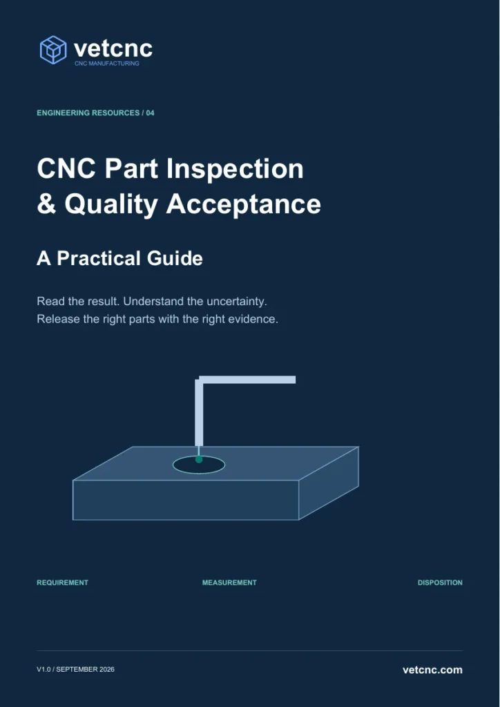 Cover of CNC Part Inspection & Quality Acceptance: A Practical Guide by VETCNC
