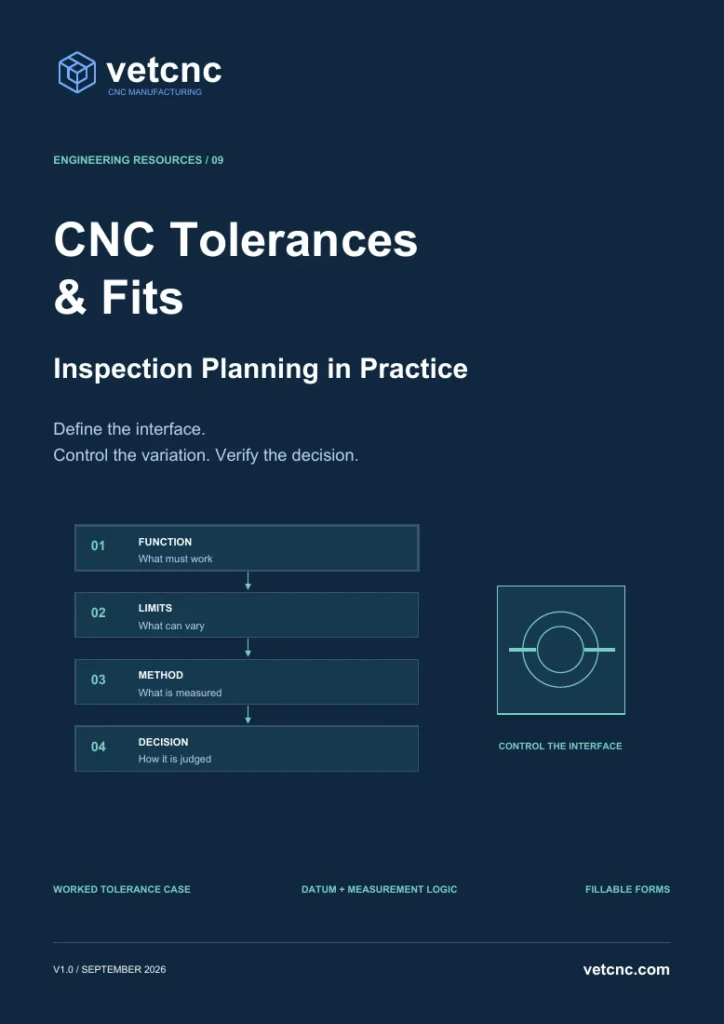 Cover of CNC Tolerances, Fits & Inspection Planning: A Practical Guide by VETCNC