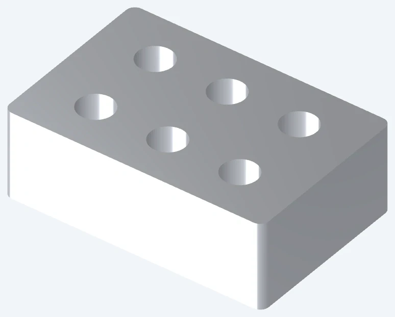 Fixture block and hole pattern — illustration, not a vetcnc customer part or factory photograph