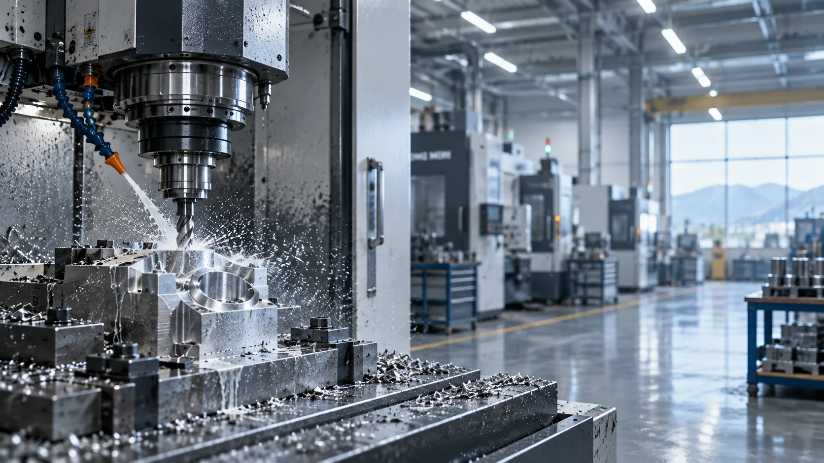 CNC milling scene
